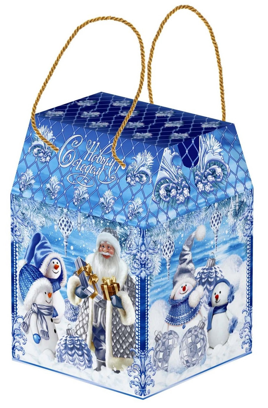 ГК11. Набор конфет Башенка малая Краски зимы (МГК, УФ лак, блестки, веревочная ручка), H 19см. вес 900гр. 900 руб.