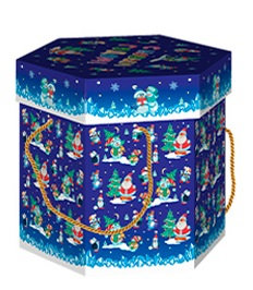 ГК13. Набор конфет Шестигранник малый Снеговики (МГК, УФ лак, блестки, веревочная ручка), H 15см. вес 1000гр. 1000 руб.