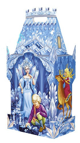 ГК30. Набор конфет Замок средний Снежная Королева (МГК, УФ лак, блестки), H 34,5см. вес 1300гр..