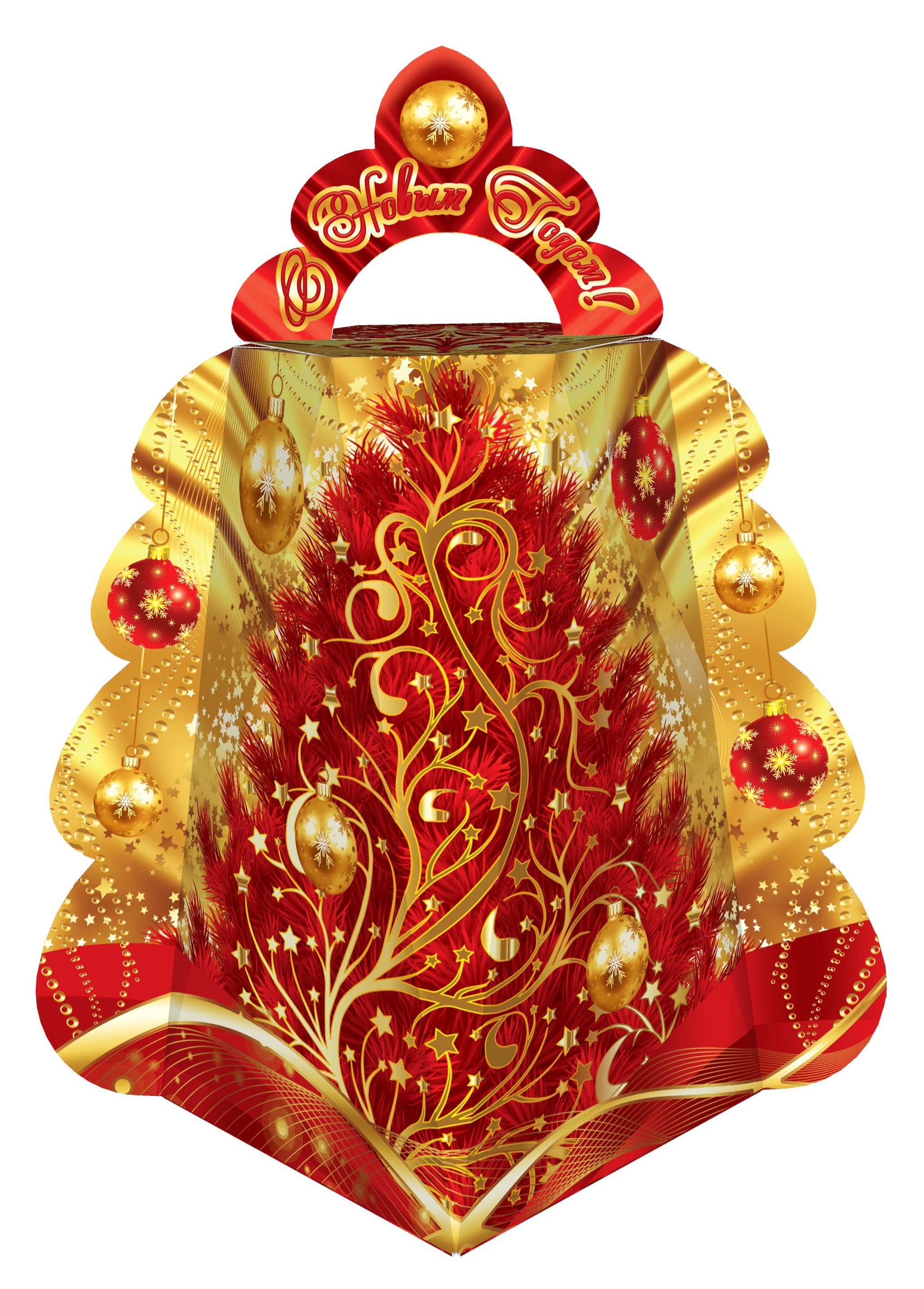 ГК39. Набор конфет Елка большая Праздничный шелк в красном (МГК, УФ лак, блестки), H 35см. вес 1500гр. 1350 руб.