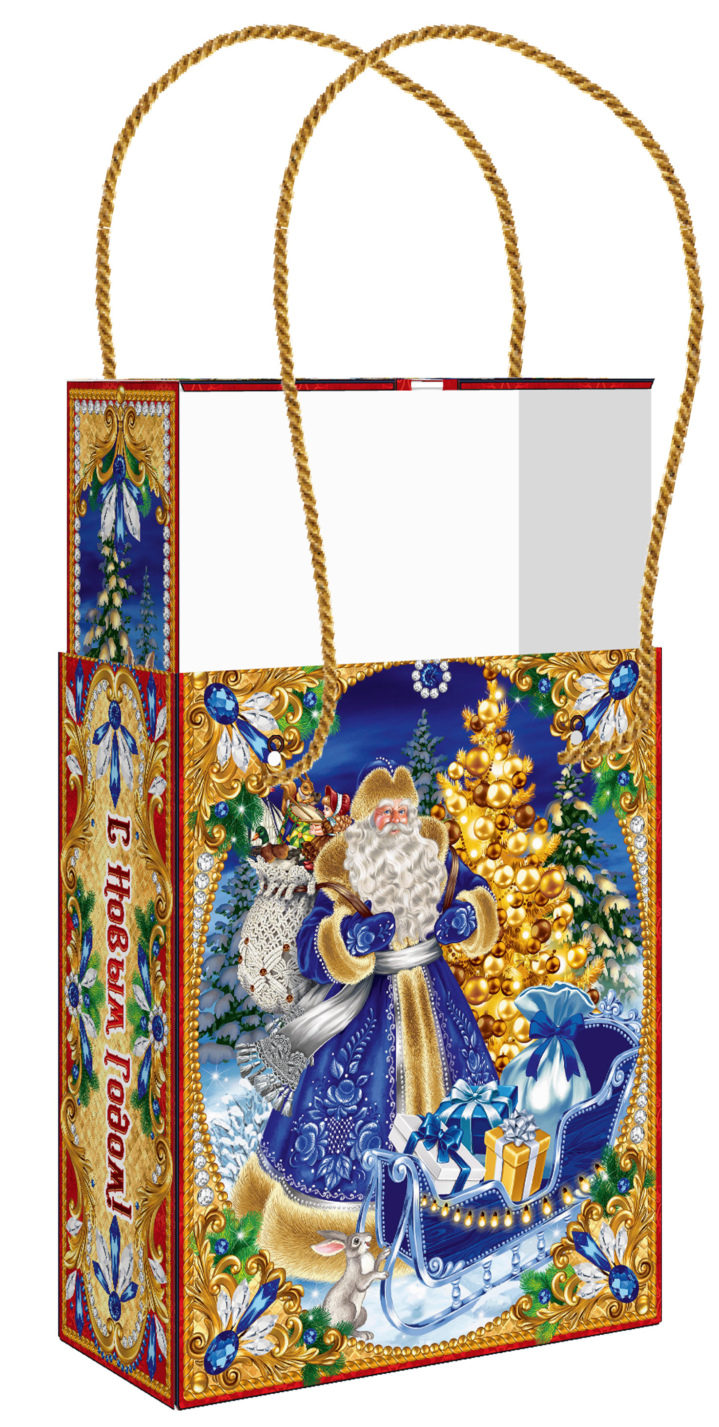 ГК8. Набор конфет Пенал малый Чудесный в золотом (МГК, УФ лак, блестки, выдвигающийся внутрений короб, веревочная ручка), H 21см. вес 900гр. 900 руб.