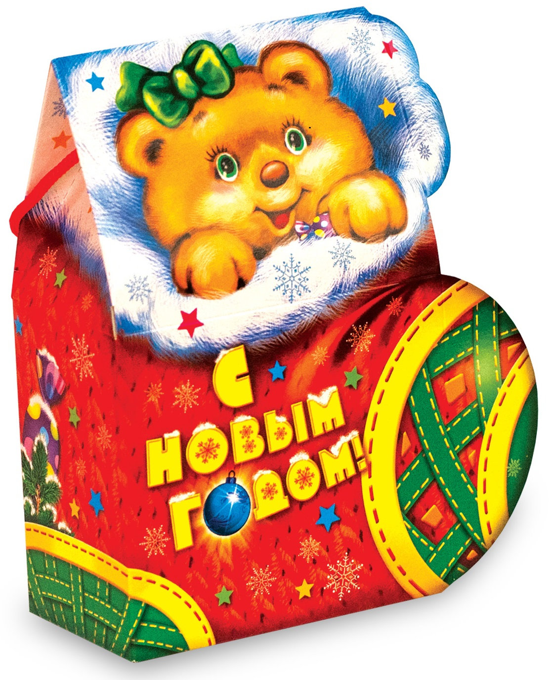 К2.Набор конфет Сапожок маленький (картон, УФ лак,веревочная ручка) H 19,5см. вес 300гр. 320 руб.