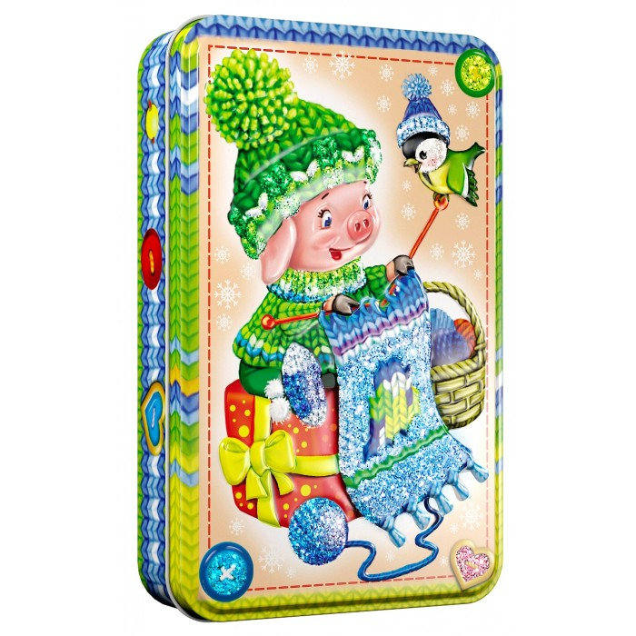 Ж2. Набор конфет Пуговка (жесть), H 19,5см. вес 250гр. 300 руб.