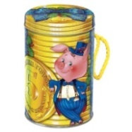 Ж3. Набор конфет Копилка Хрюша (жесть), H 15см. вес 350гр. 350 руб.