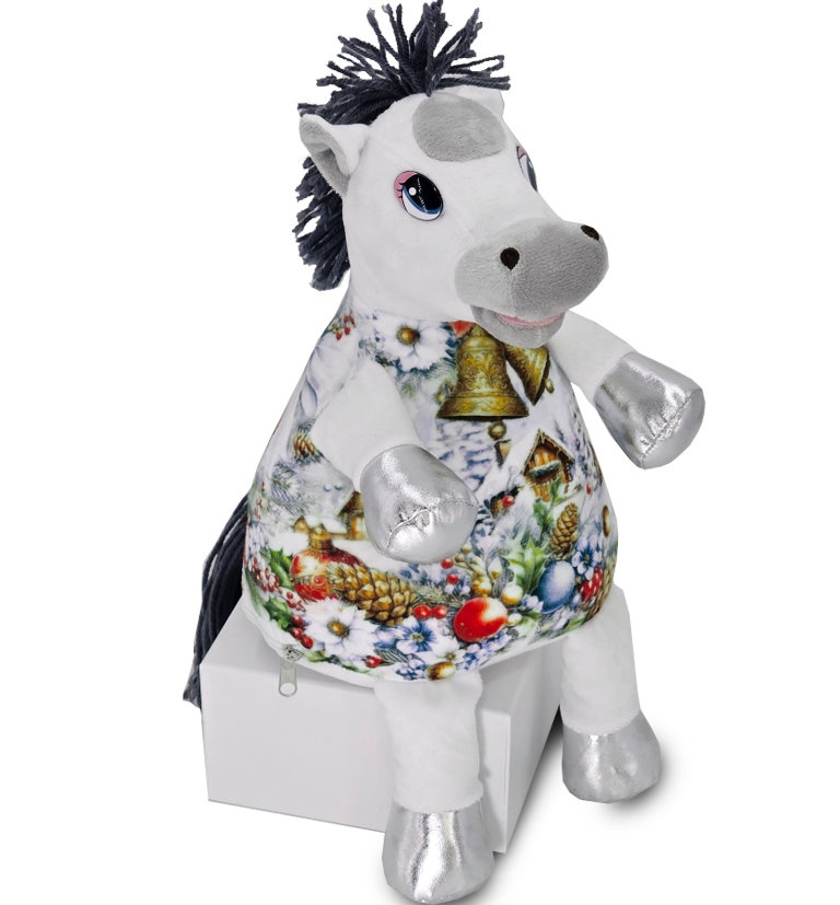 Т2. Набор конфет Лошадка Белоснежка (текстиль), H 32см. вес 600гр. 1200 руб.