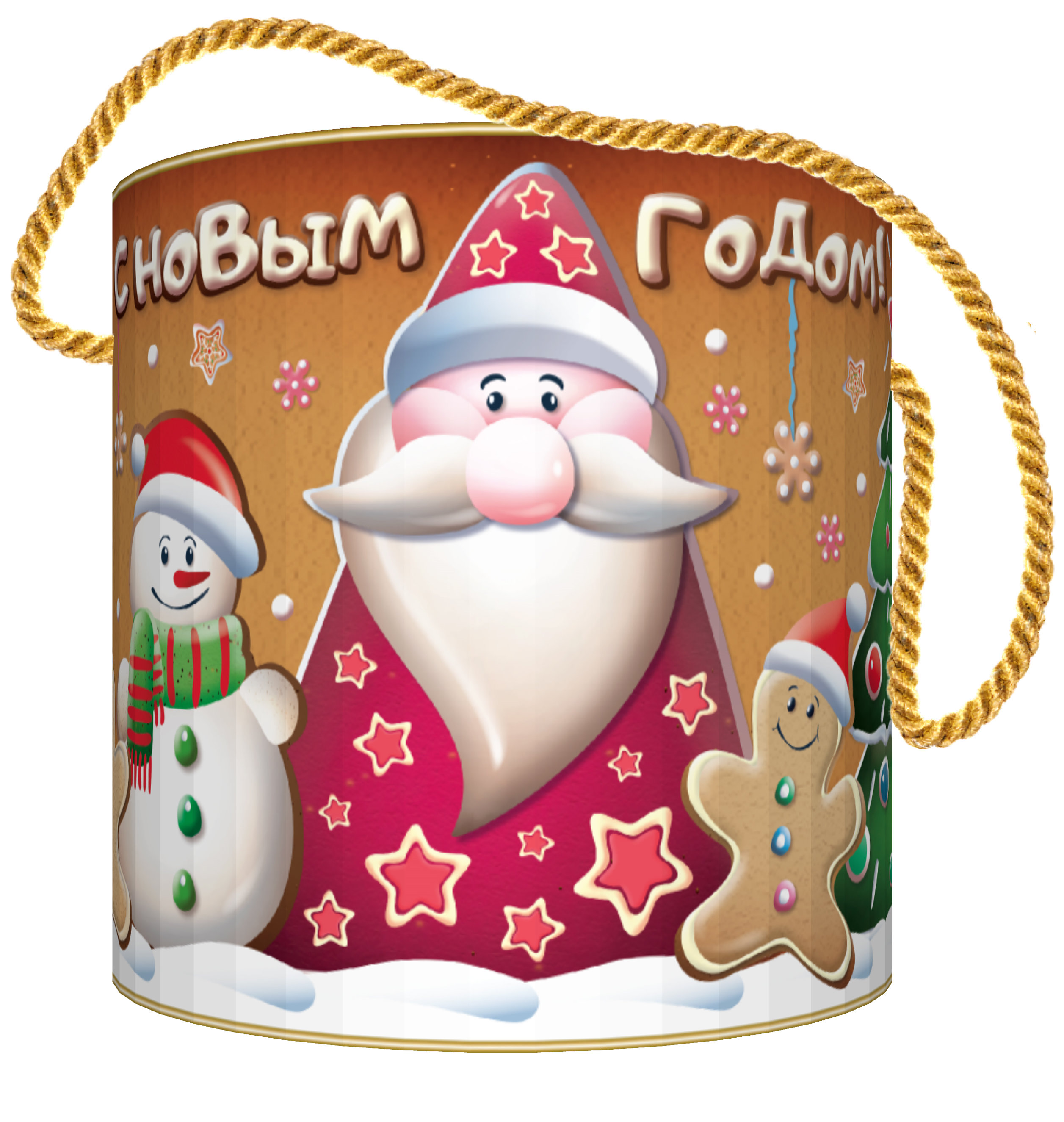 ПК1. Набор конфет  Туба пряничный домик  (футлярный картон),  H 12см, вес 420гр. 550 руб.