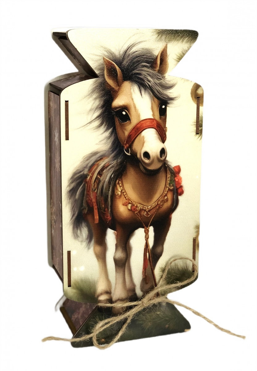 Ф1. Набор конфет Конфета Лошадка Милаш  (фанера декоративная), L  26см. вес 550гр. 930 руб.